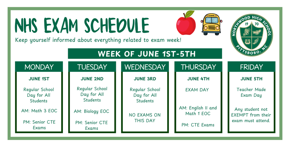 NHS Exam Schedule