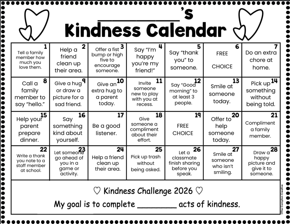 Kindness Calendar