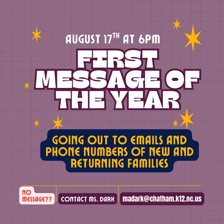 Message to families goes out today at 7pm. Let us know if you do not receive it.