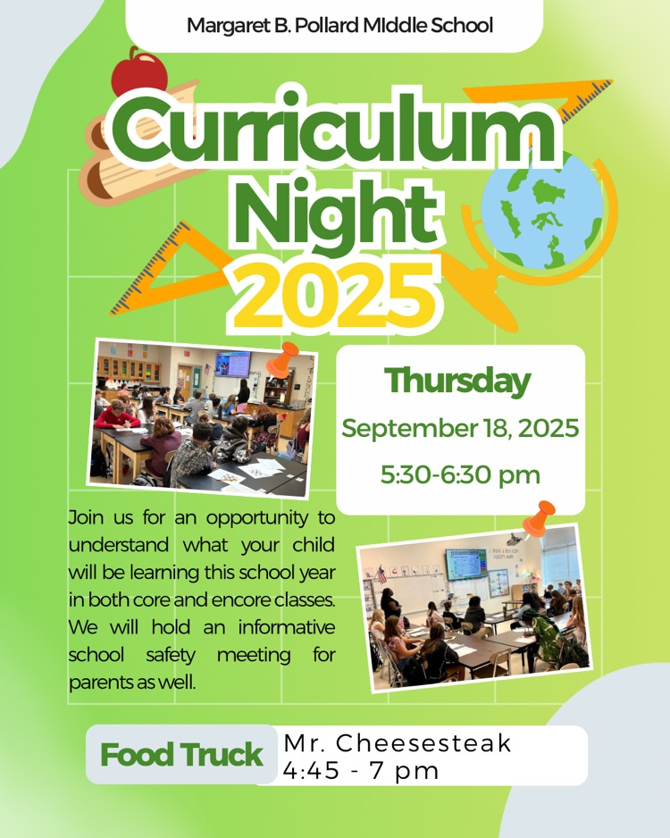 Curriculum Night September 18 5:30-6:30