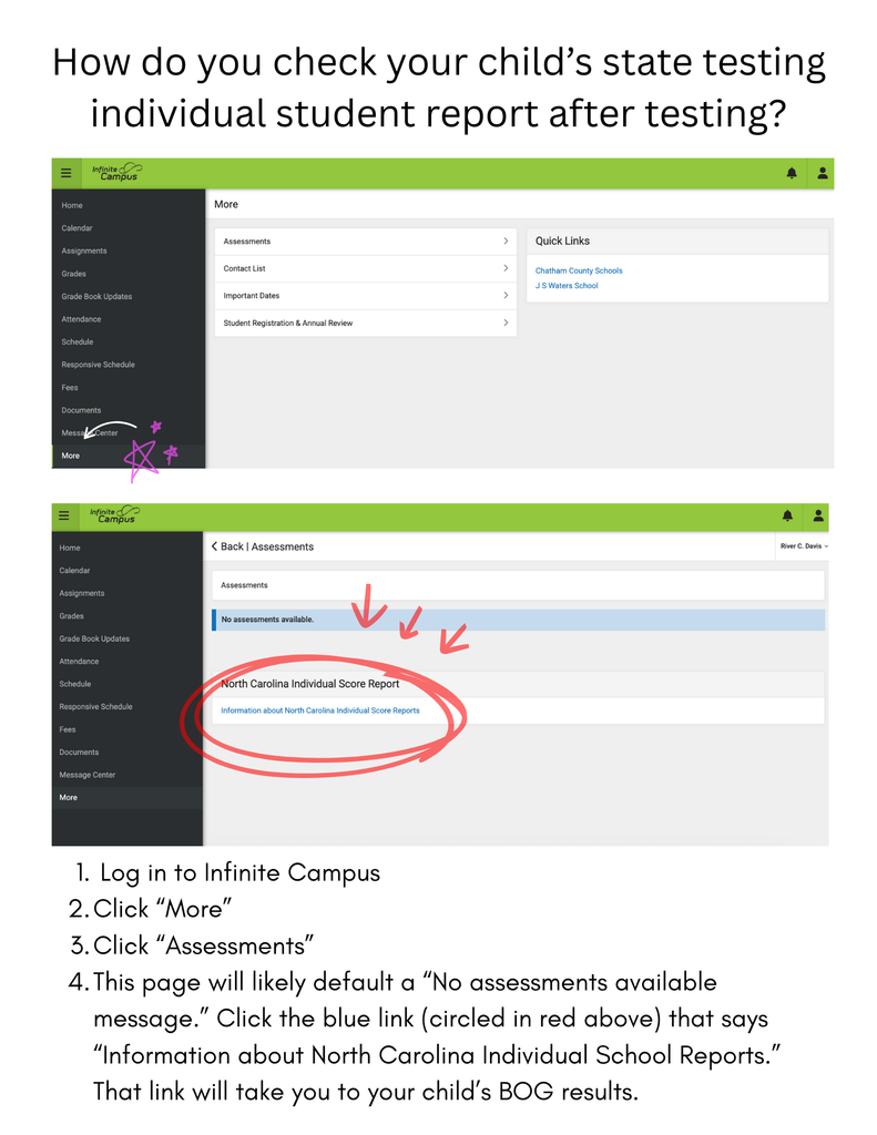 Checking Grades & Individual Student Reports in Infinite Campus