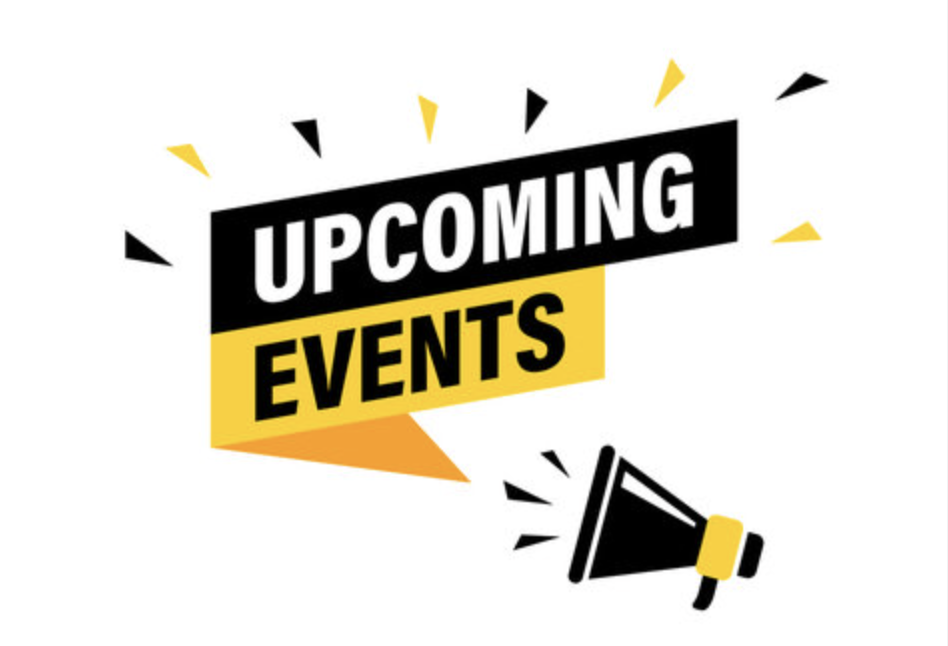 Picture of banner and megaphone highlighting upcoming events