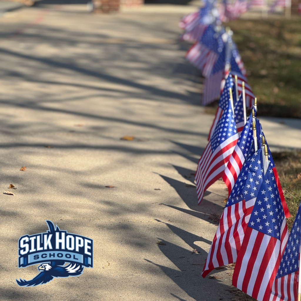 🇺🇸 Today, Silk Hope School continued its proud annual tradition of honoring the brave individuals who have served our country. The Veterans Day Celebration brought together students, staff, families, and community members to say thank you to the service members who have given so much.  From heartfelt student tributes to powerful moments of recognition, the event was a beautiful reminder of the courage and sacrifice that defines our veterans. We are so grateful for their service, and for the opportunity to show our appreciation as a school community.  #OneChatham #ElevateChatham #VeteransDay