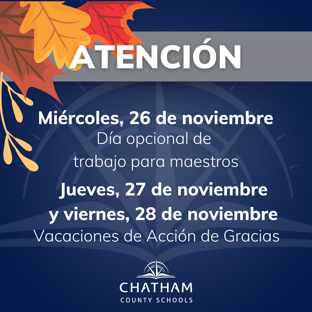 Thanksgiving Break Nov 26-28