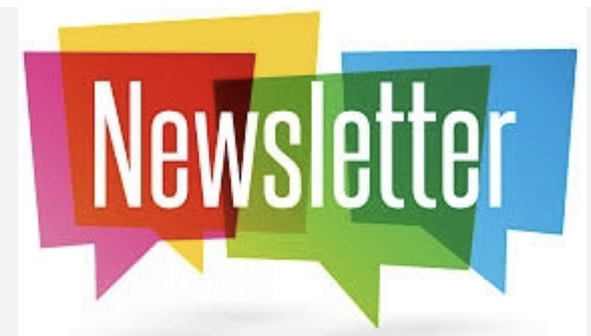 speech bubble with the words "newsletter"