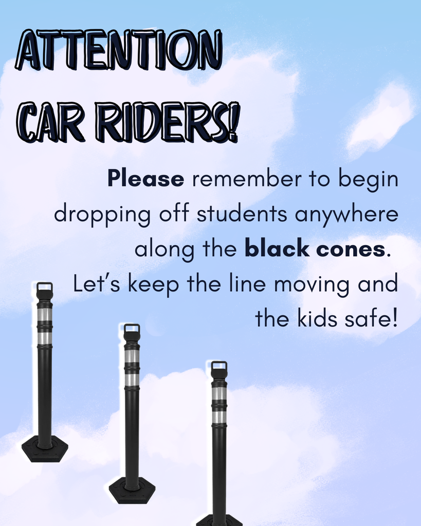 Exit car at black cones