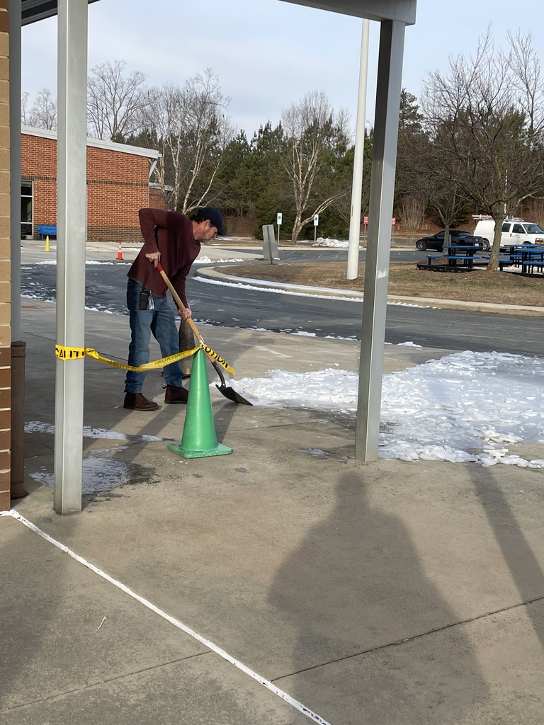 Custodians clearing the path