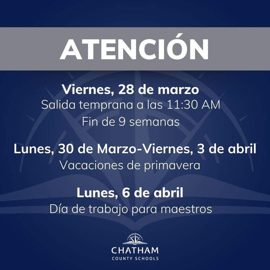 SPRING BREAK March 30-April 3