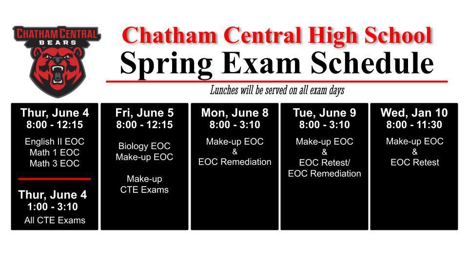 Spring 2026 Exam Schedule