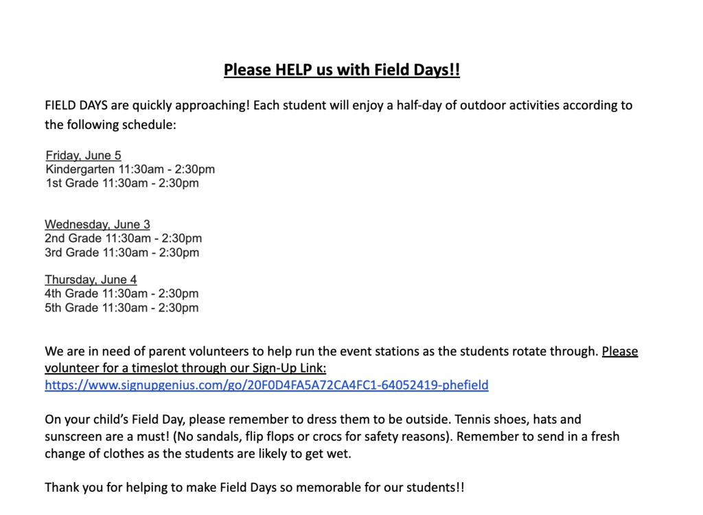 Field Day Information