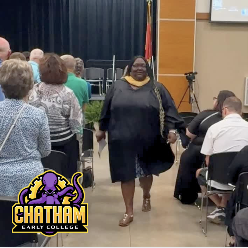 That's a wrap on the Chatham Early College 2026 graduation!  Congratulations to these amazing graduates!  Missed the ceremony? No worries, watch the recording at https://www.youtube.com/live/Erve5wWJN2A?si=_GYJhGQeKVC6GZOK.  Stay tuned for photos from the evening; available tomorrow.  #ONEChatham #ElevateChatham