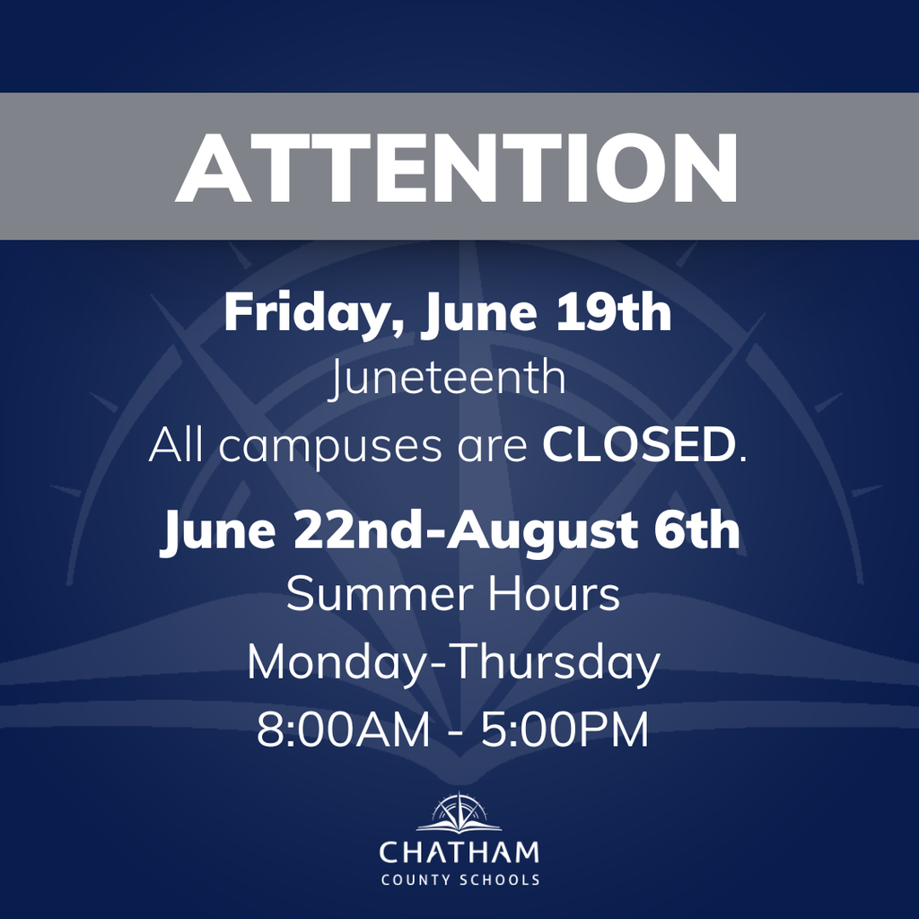 JUNETEENTH SUMMER SCHEDUEL