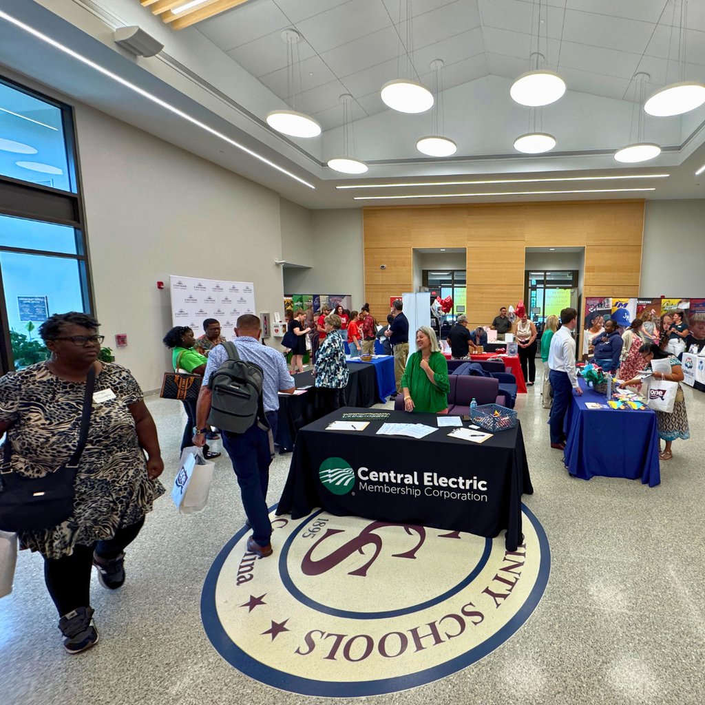 We’ve officially welcomed the newest members of the CCS family! 🎉  On Wednesday, nearly 100 new educators participated in our day-long New Employee Orientation at Central Services. Armed with their laptops, new district credentials, plenty of information (and a lot of excitement), this year’s cohort is gearing up to meet their students in less than TWO weeks!  During the afternoon, our newest employees also had the opportunity to connect with community partners and organizations during a vendor fair. We are grateful to the following partners for joining us and helping our new employees learn more about the resources, services, and support available to them:  • Equitable Advisors • Chatham County Association of Educators • Empower • Chatham Education Foundation • Horace Mann • Professional Educators of NC • United Way • Central Electric Membership Corporation • Value Teachers • Pierce Group  Our Beginning Teachers (BTs) returned for Day 2, where they received a special message from members of the Chatham County Retired Educators Association. These veteran educators shared words of wisdom, encouragement, and lessons learned from years in the classroom with our newest teachers as they prepare to begin their careers in education.  We are so grateful to our community partners and retired educators for helping us welcome and support the newest members of our team, and we couldn’t be more excited to see what our newest CCS educators will accomplish this year.  Welcome to Chatham County Schools! 💙 Here’s to a great start to the school year! #ONEChatham #ForwardTogether