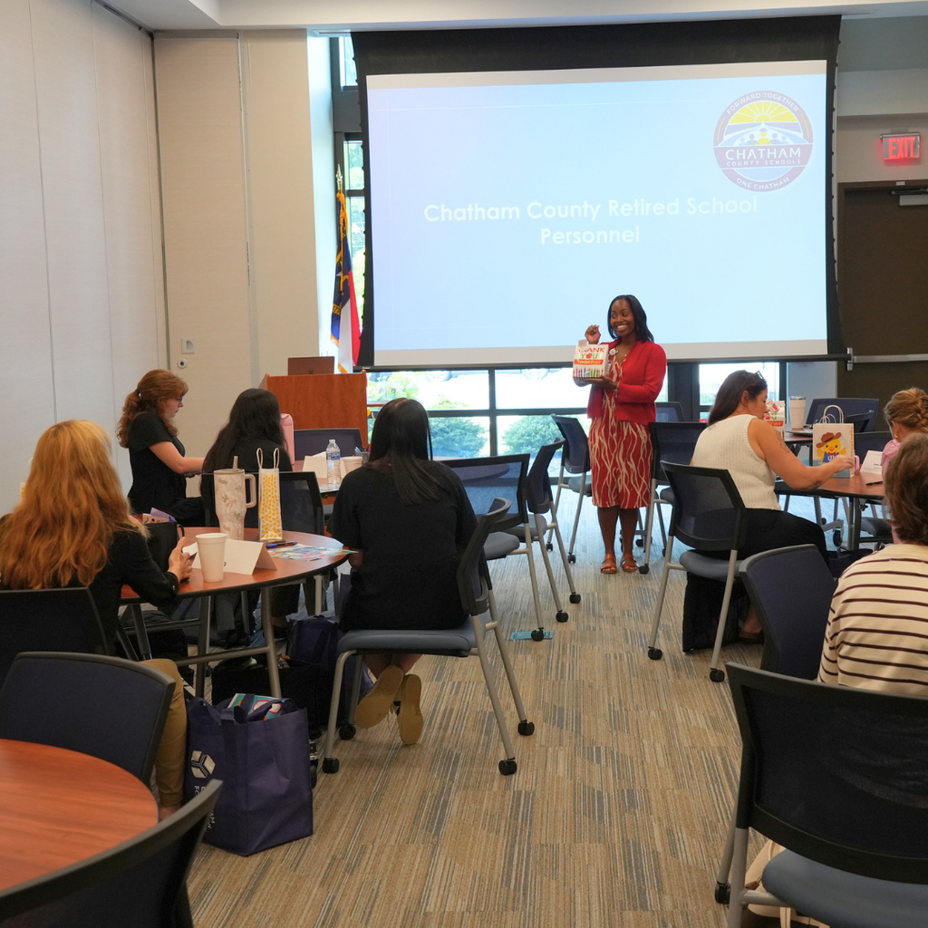 We’ve officially welcomed the newest members of the CCS family! 🎉  On Wednesday, nearly 100 new educators participated in our day-long New Employee Orientation at Central Services. Armed with their laptops, new district credentials, plenty of information (and a lot of excitement), this year’s cohort is gearing up to meet their students in less than TWO weeks!  During the afternoon, our newest employees also had the opportunity to connect with community partners and organizations during a vendor fair. We are grateful to the following partners for joining us and helping our new employees learn more about the resources, services, and support available to them:  • Equitable Advisors • Chatham County Association of Educators • Empower • Chatham Education Foundation • Horace Mann • Professional Educators of NC • United Way • Central Electric Membership Corporation • Value Teachers • Pierce Group  Our Beginning Teachers (BTs) returned for Day 2, where they received a special message from members of the Chatham County Retired Educators Association. These veteran educators shared words of wisdom, encouragement, and lessons learned from years in the classroom with our newest teachers as they prepare to begin their careers in education.  We are so grateful to our community partners and retired educators for helping us welcome and support the newest members of our team, and we couldn’t be more excited to see what our newest CCS educators will accomplish this year.  Welcome to Chatham County Schools! 💙 Here’s to a great start to the school year! #ONEChatham #ForwardTogether