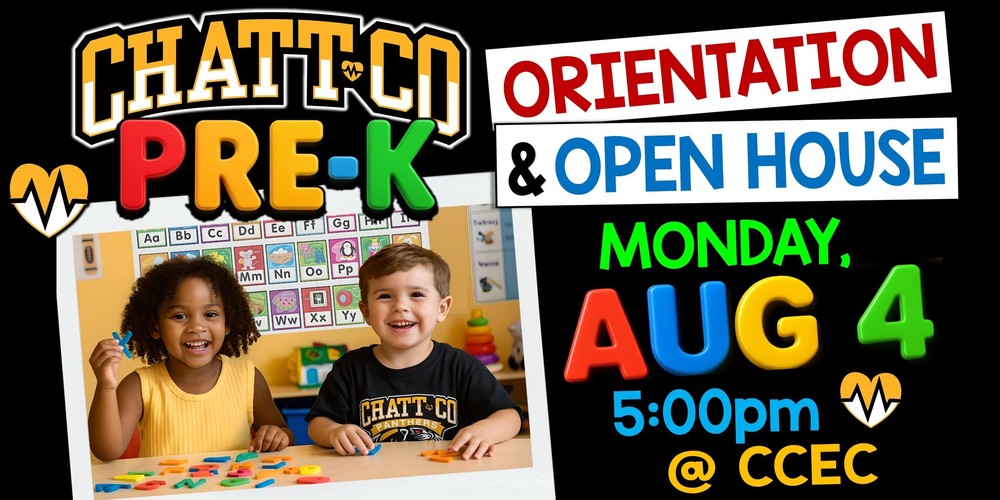 PRE-K Orientation and Open house on Monday, AUG 4 5pm at CCEC