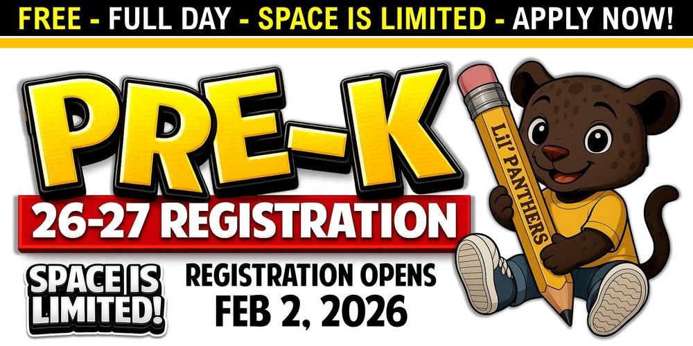 Free, Full Day, Space is Limited, Apply Now. Pre-K 26-27 Registration Opens Feb 2, 2026. Space is limited