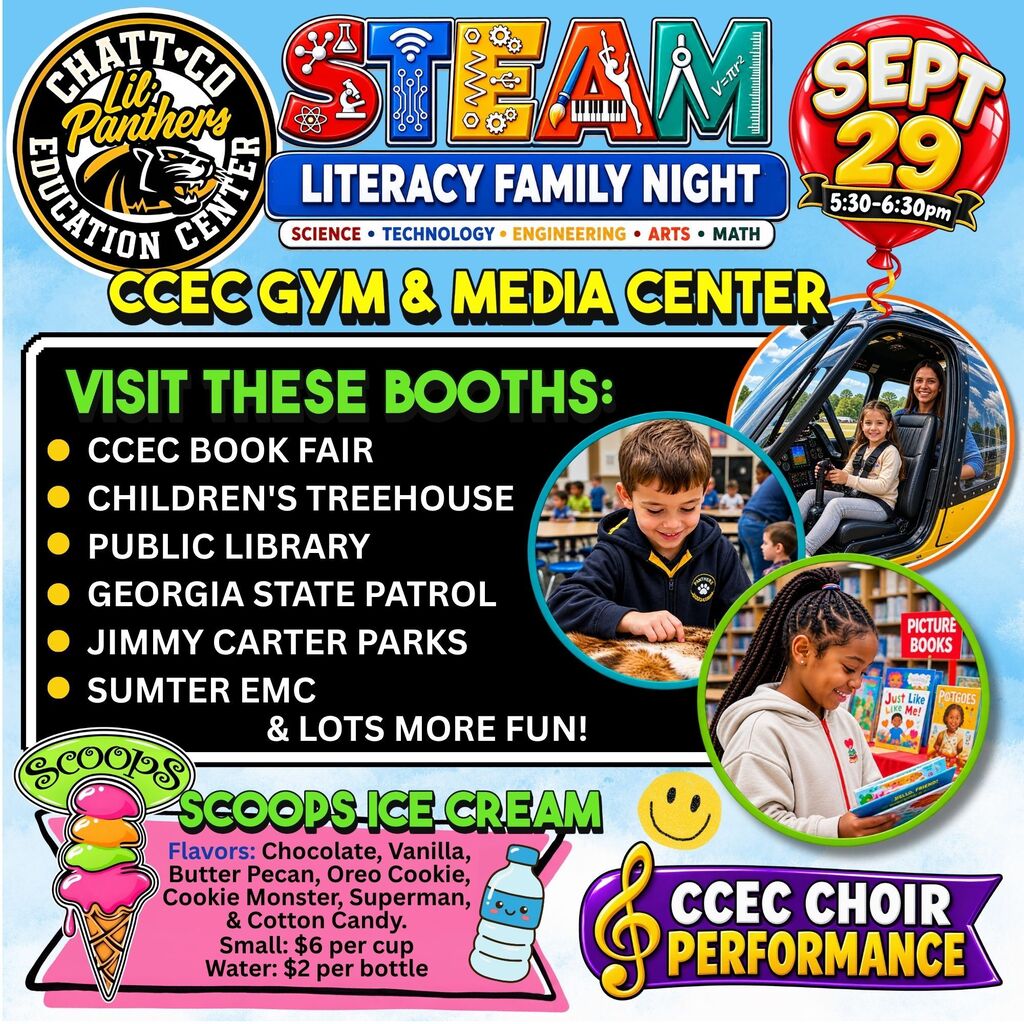 CCEC Literacy STEAM Night Flyer