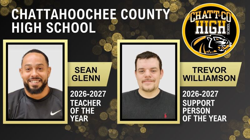 Photos of Teacher of Year Sean Glenn, Support Person of Year Trevor Williamson