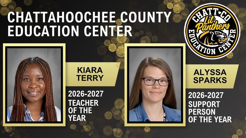Photo of CCEC Teacher of Year Kiara Terry, Support Person of Year Alyssa Sparks