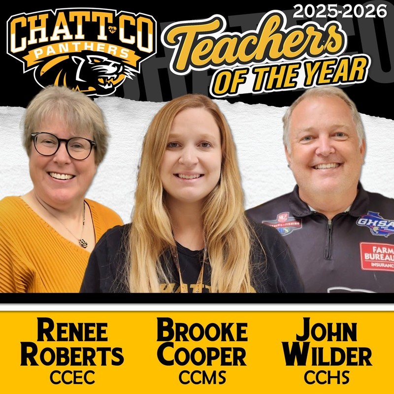 CCEC Teacher of the Year: Renee Roberts  CCMS Teacher of the Year: Brooke Cooper  CCHS Teacher of the Year: John Wilder