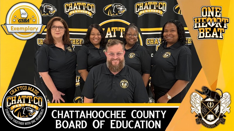 ChattCo BOE members with Exemplary award logo