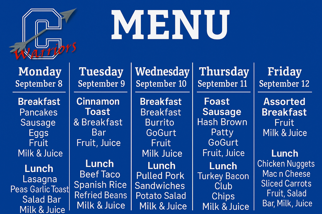 Menu Sept 8-12