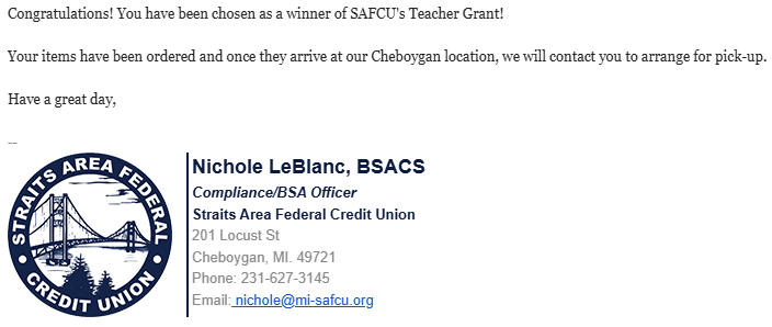SAFCU Teacher Grant