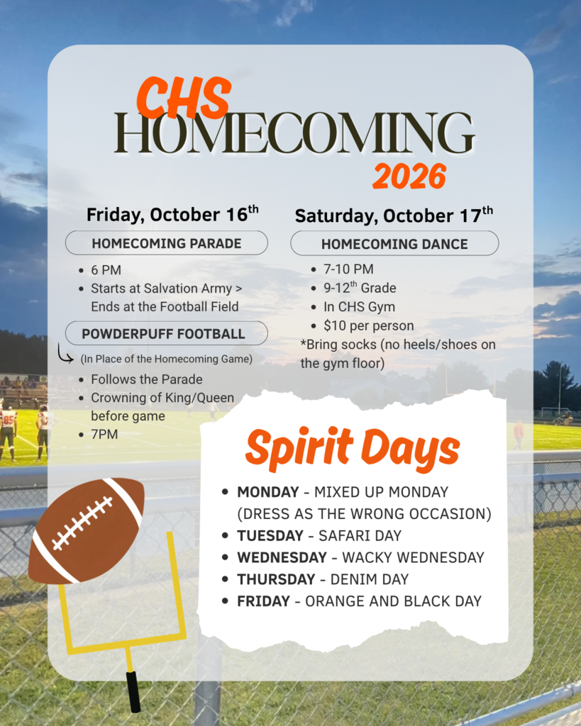 Homecoming Schedule! 