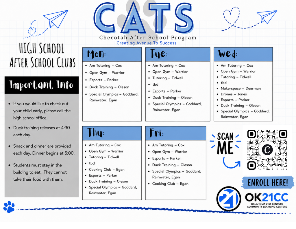 CHS After School Schedule