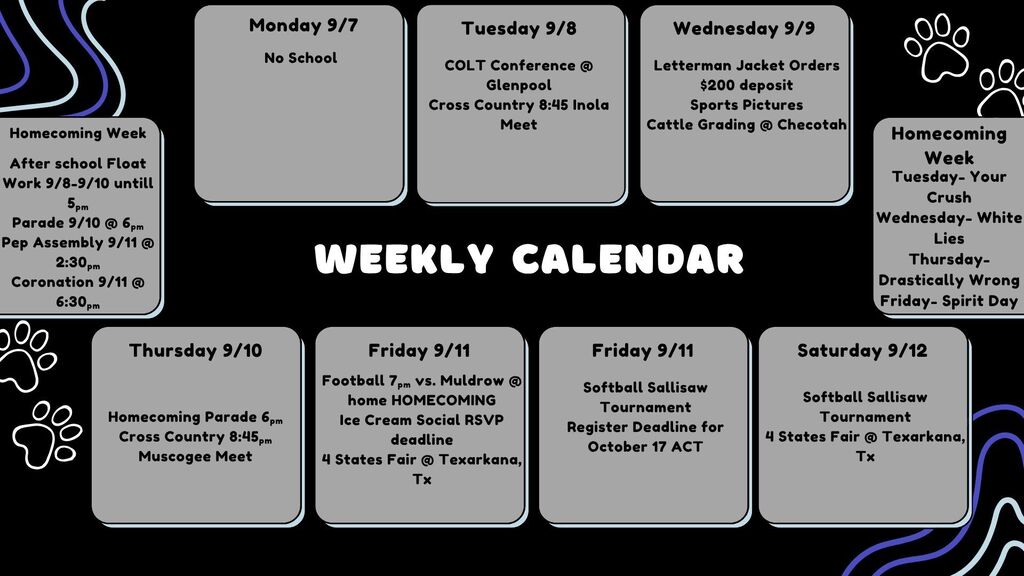 Weekly Calendar