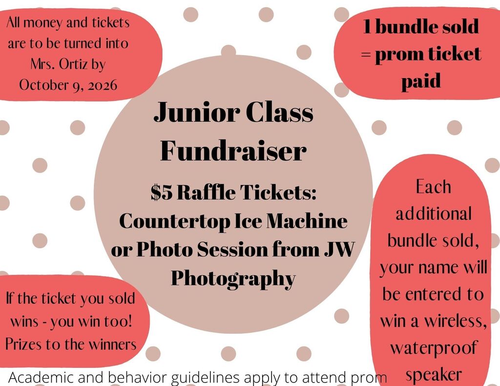 JUNIOR CLASS FUNDRAISER REMINDER