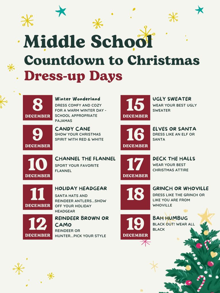 CMS Countdown to Christmas Dress-up Days