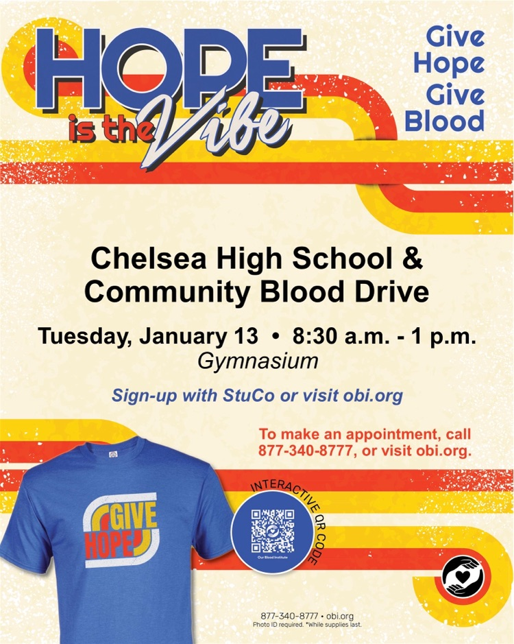 Chelsea blood drive flyer