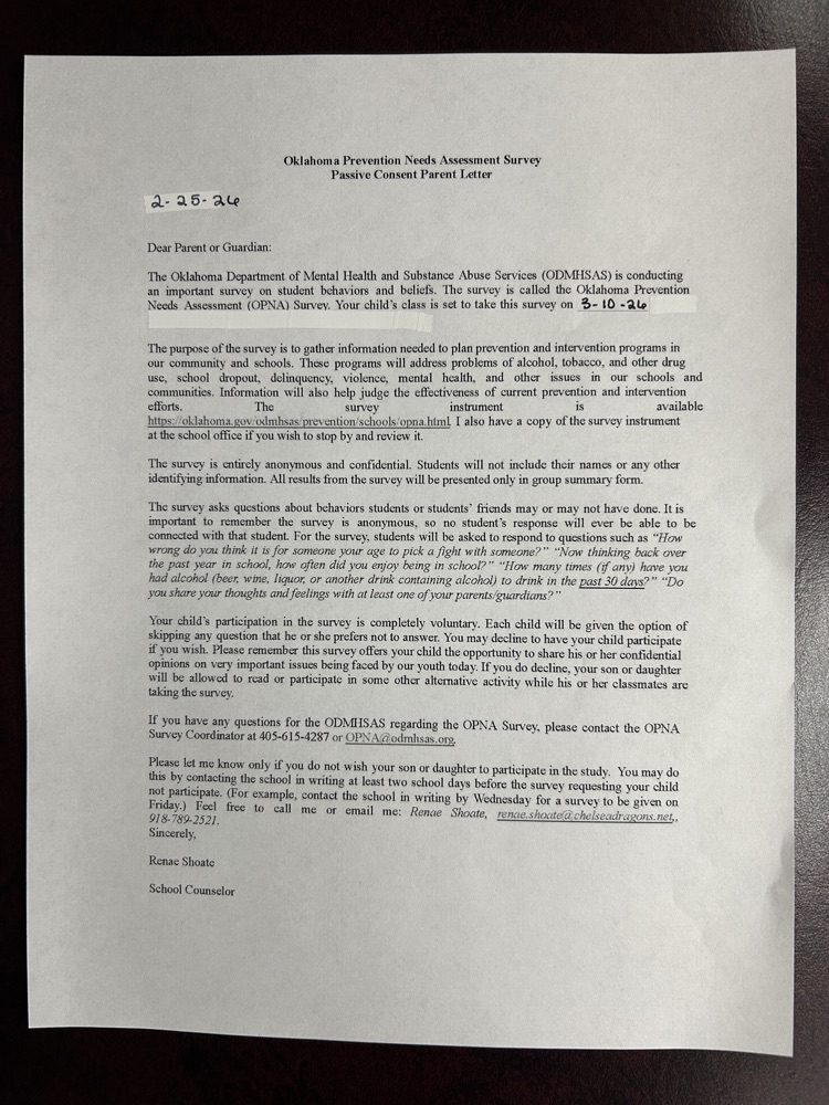 Survey Parent Letter