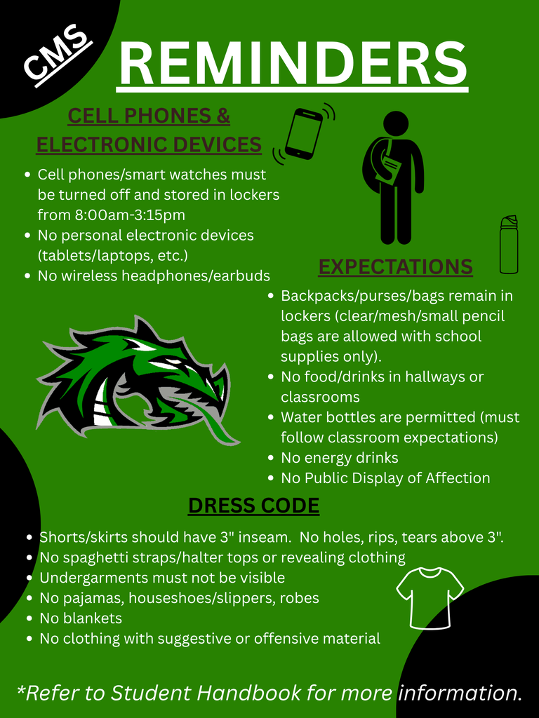 Reminders for CMS 2026-2027