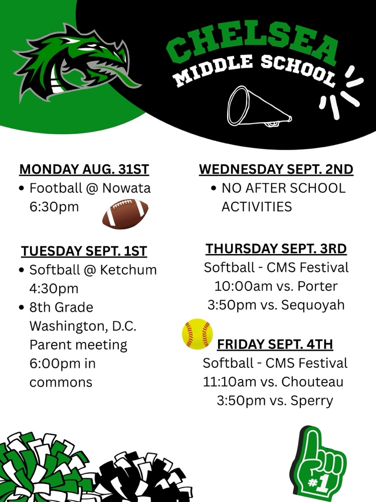 activities for week of August 31st 