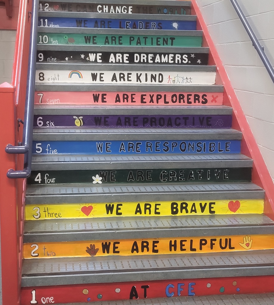 Painted steps at elementary school