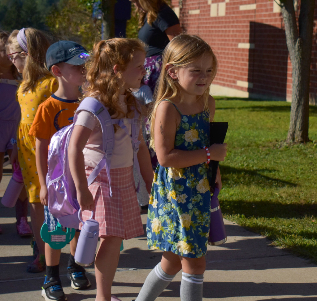 students outside