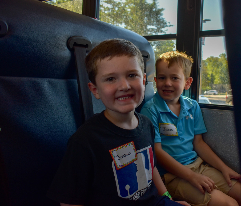 students on school bus