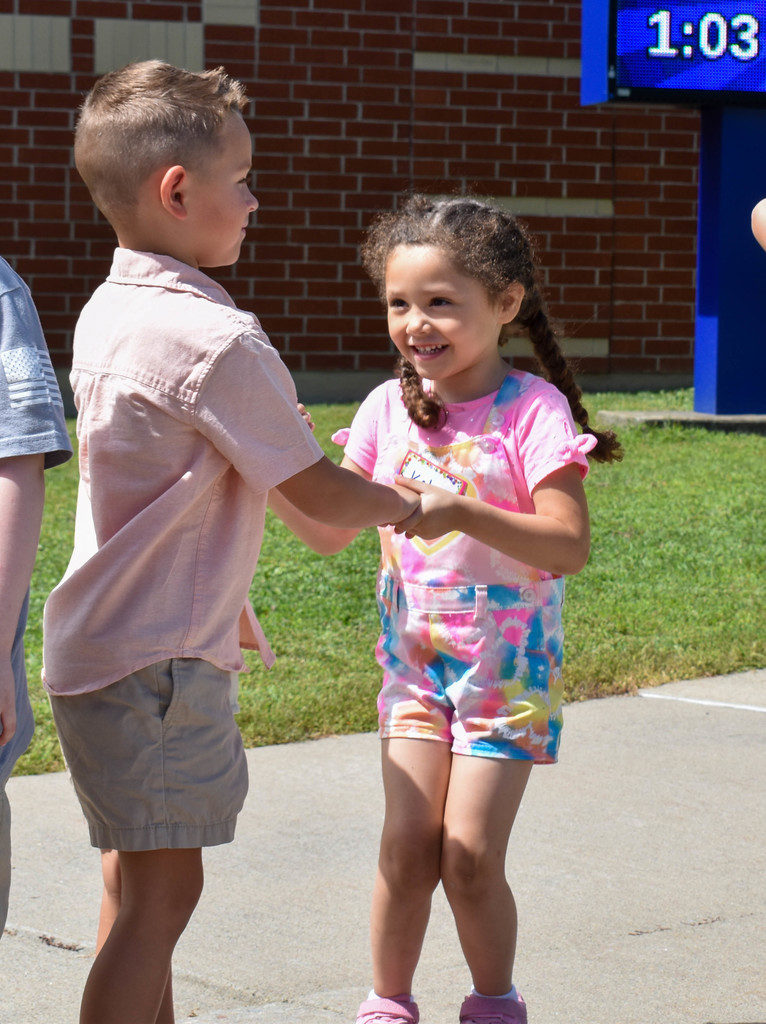 students outside