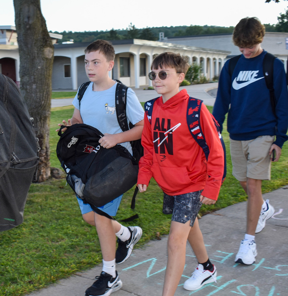 students on first day of school