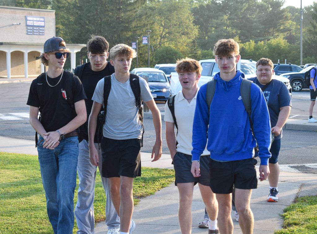 students on first day of school