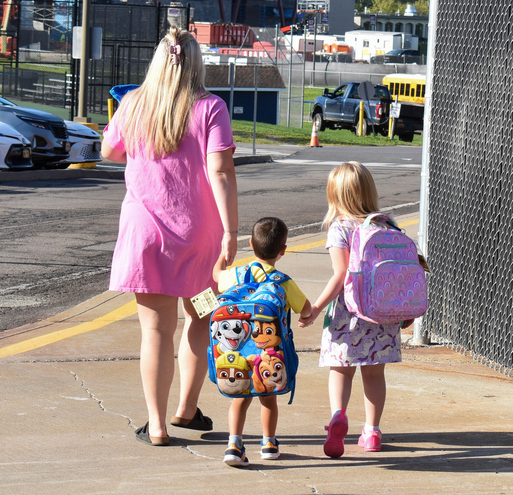 students on the first day of school