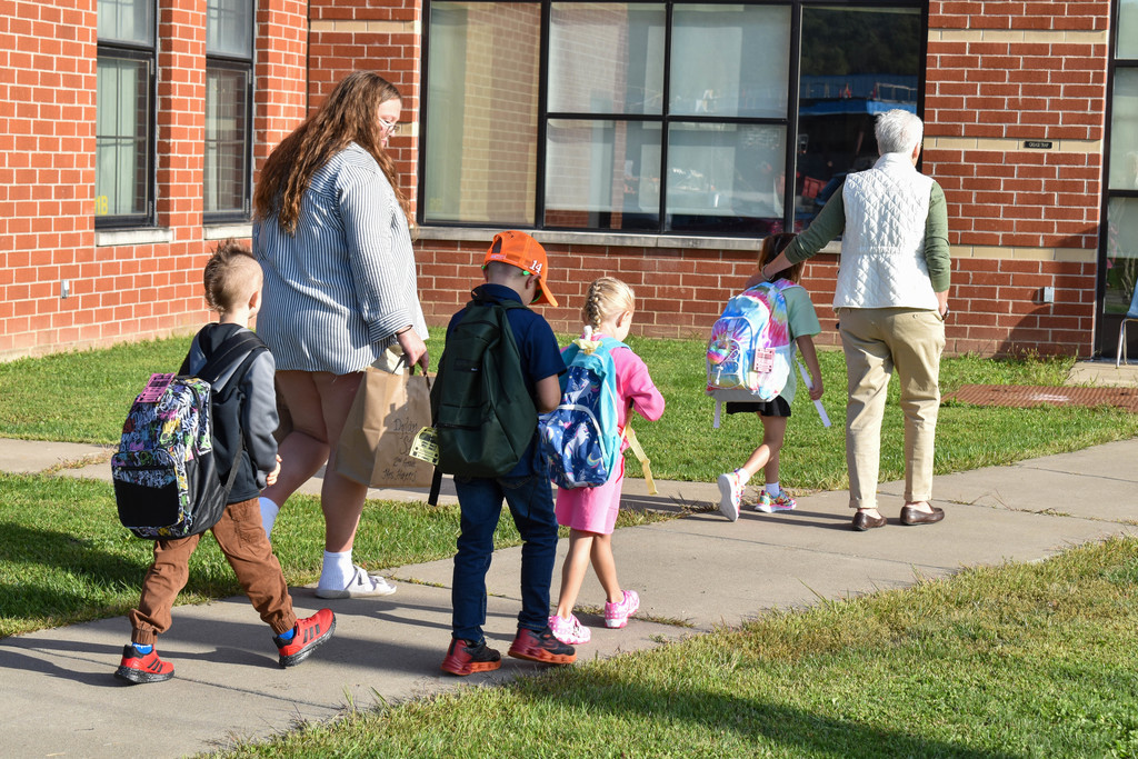 students on the first day of school