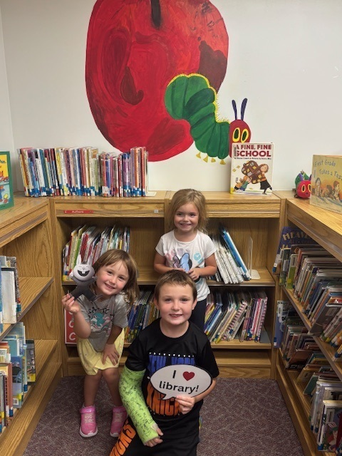 Elementary Students in library
