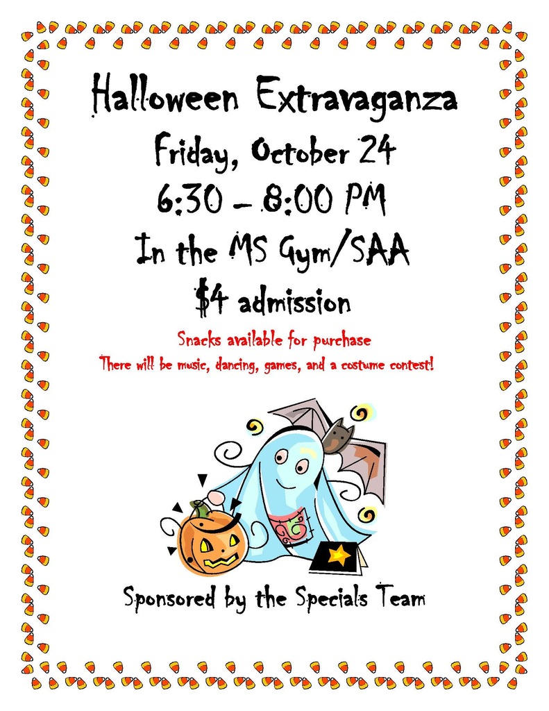 Middle School Halloween Dance flyer