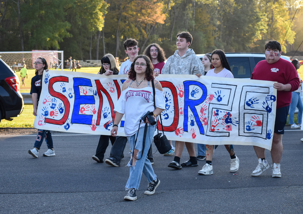 students in parade