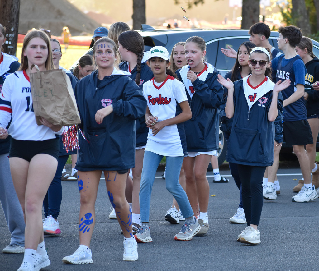 students in parade
