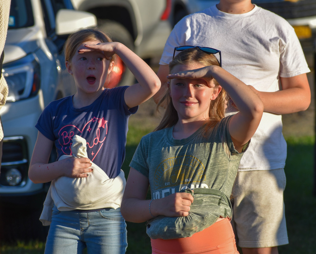 students watching parade