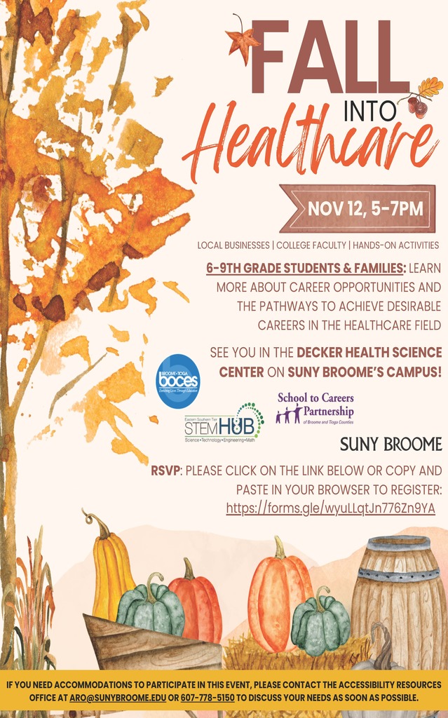 fall into healthcare event flyer